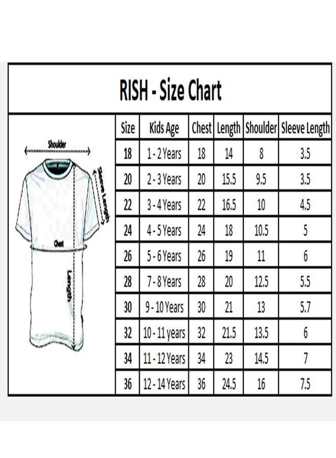 RISH Tshirt for Boys and Kids | Super Soft Cotton Fabric Trex Cooler Sleighs Printed Casuals - Mustard 5-6 Years - Image 5